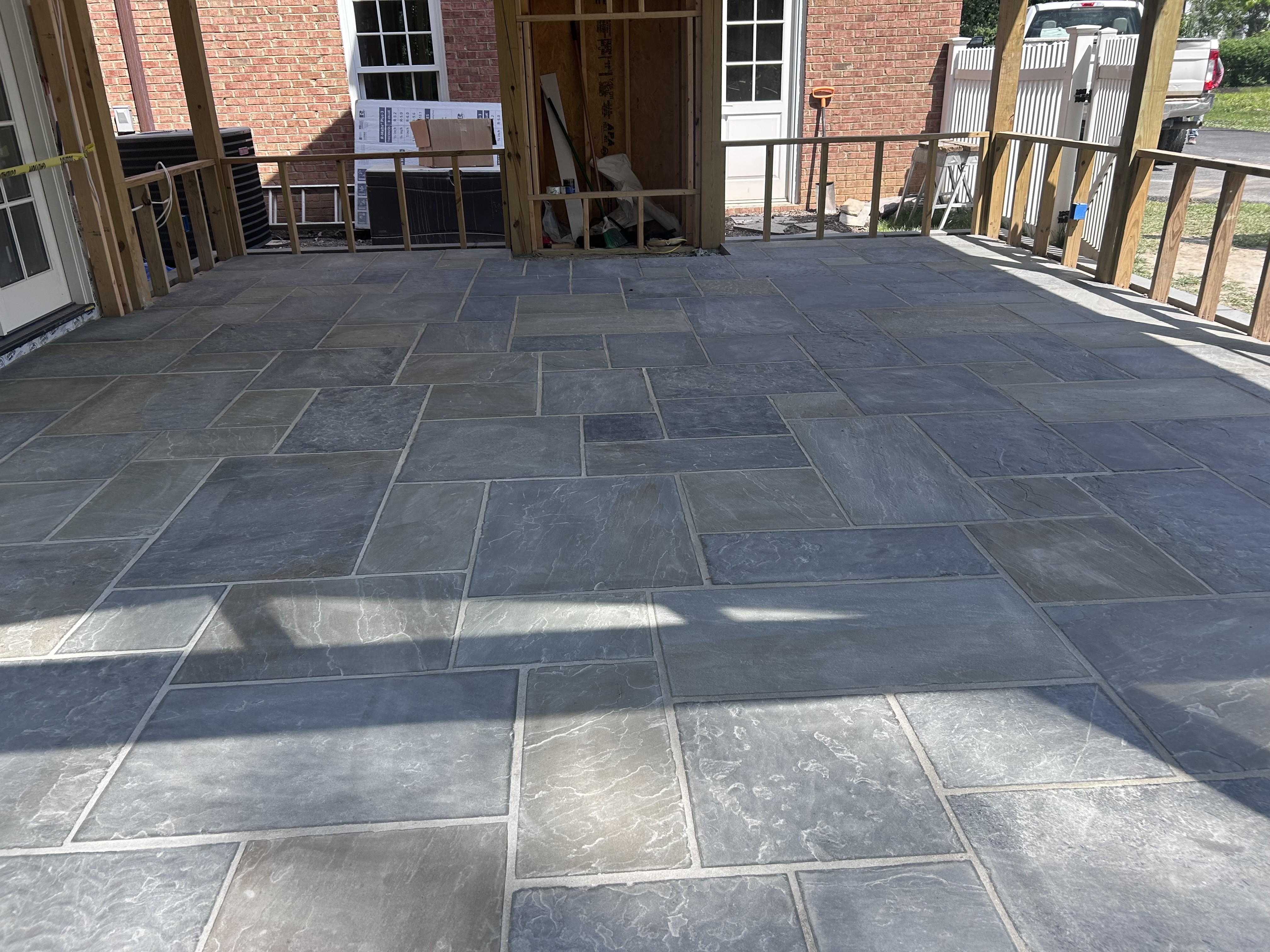 Large bluestone porch floor